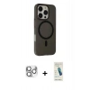 MARSİLYAN™- iPhone 16 Pro Max Kılıf Çekirdek Modern Prime - Şeffaf Pasifik Cam Ekran Koruyucu + Pers Alüminyum Kamera Lens - GS