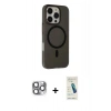 MARSİLYAN™- iPhone 16 Pro Max Kılıf Çekirdek Modern Prime - Şeffaf Pasifik Cam Ekran Koruyucu + Pers Alüminyum Kamera Lens - GI
