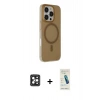 MARSİLYAN™- iPhone 16 Pro Max Kılıf Çekirdek Modern Prime - Şeffaf Pasifik Cam Ekran Koruyucu + PVD Metal Kamera Lens - SH