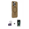 MARSİLYAN™- iPhone 16 Pro Max Kılıf Çekirdek Modern Prime - Siyah 360 Mat Full Body Arka Koruyucu + Bilvis Titan Kamera Lens - GS