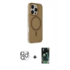 MARSİLYAN™- iPhone 16 Pro Max Kılıf Çekirdek Modern Prime - Siyah 360 Mat Full Body Arka Koruyucu + Pers Alüminyum Kamera Lens - GS