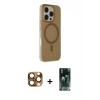 MARSİLYAN™- iPhone 16 Pro Max Kılıf Çekirdek Modern Prime - Siyah 360 Mat Full Body Arka Koruyucu + Pers Alüminyum Kamera Lens - CLTM