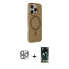 MARSİLYAN™- iPhone 16 Pro Max Kılıf Çekirdek Modern Prime - Siyah 360 Mat Full Body Arka Koruyucu + Pers Alüminyum Kamera Lens - GI