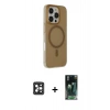 MARSİLYAN™- iPhone 16 Pro Max Kılıf Çekirdek Modern Prime - Siyah 360 Mat Full Body Arka Koruyucu + PVD Metal Kamera Lens - SH
