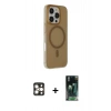 MARSİLYAN™- iPhone 16 Pro Max Kılıf Çekirdek Modern Prime - Siyah 360 Mat Full Body Arka Koruyucu + PVD Metal Kamera Lens - GD