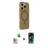 MARSİLYAN™- iPhone 16 Pro Max Kılıf Çekirdek Modern Prime - Siyah 360 Mat Full Body Arka Koruyucu + Raze Metal Kamera Lens - NLGY