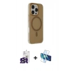 MARSİLYAN™- iPhone 16 Pro Max Kılıf Çekirdek Modern Prime - Siyah 3D Antistatik Cam Ekran Koruyucu + Bilvis Titan Kamera Lens - SH