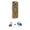 MARSİLYAN™- iPhone 16 Pro Max Kılıf Çekirdek Modern Prime - Siyah 3D Antistatik Cam Ekran Koruyucu + Bilvis Titan Kamera Lens - TMGI