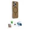 MARSİLYAN™- iPhone 16 Pro Max Kılıf Çekirdek Modern Prime - Siyah 3D Antistatik Cam Ekran Koruyucu + Raze Metal Kamera Lens - CLTM
