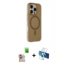 MARSİLYAN™- iPhone 16 Pro Max Kılıf Çekirdek Modern Prime - Siyah 3D Antistatik Cam Ekran Koruyucu + Raze Metal Kamera Lens - NLGY