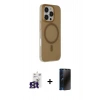 MARSİLYAN™- iPhone 16 Pro Max Kılıf Çekirdek Modern Prime - Siyah 3D Antistatik Hayalet Cam Ekran Koruyucu + Bilvis Titan Kamera Lens - TMGI