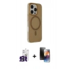 MARSİLYAN™- iPhone 16 Pro Max Kılıf Çekirdek Modern Prime - Siyah 3D Antistatik Mat Seramik Nano Ekran Koruyucu + Bilvis Titan Kamera Lens - SH