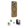 MARSİLYAN™- iPhone 16 Pro Max Kılıf Çekirdek Modern Prime - Siyah 3D Antistatik Mat Seramik Nano Ekran Koruyucu + Raze Metal Kamera Lens - NLGY