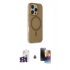 MARSİLYAN™- iPhone 16 Pro Max Kılıf Çekirdek Modern Prime - Siyah 3D Antistatik Mat Seramik Nano Ekran Koruyucu + Bilvis Titan Kamera Lens - GS