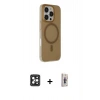MARSİLYAN™- iPhone 16 Pro Max Kılıf Çekirdek Modern Prime - Siyah Bilvis 3D Cam Ekran Koruyucu + PVD Metal Kamera Lens - SH