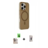 MARSİLYAN™- iPhone 16 Pro Max Kılıf Çekirdek Modern Prime - Siyah Bilvis 3D Cam Ekran Koruyucu + Raze Metal Kamera Lens - NLGY