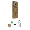 MARSİLYAN™- iPhone 16 Pro Max Kılıf Çekirdek Modern Prime - Siyah Bilvis 3X AR Hayalet Cam Ekran Koruyucu + Raze Metal Kamera Lens - CLTM