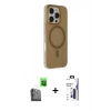 MARSİLYAN™- iPhone 16 Pro Max Kılıf Çekirdek Modern Prime - Siyah Bilvis 3X AR Hayalet Cam Ekran Koruyucu + Raze Metal Kamera Lens - SH