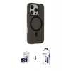 MARSİLYAN™- iPhone 16 Pro Max Kılıf Çekirdek Modern Prime - Siyah Bilvis 3X AR Hayalet Cam Ekran Koruyucu + Bilvis Titan Kamera Lens - TMGI