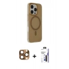MARSİLYAN™- iPhone 16 Pro Max Kılıf Çekirdek Modern Prime - Siyah Bilvis 3X AR Hayalet Cam Ekran Koruyucu + Pers Alüminyum Kamera Lens - CLTM