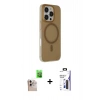 MARSİLYAN™- iPhone 16 Pro Max Kılıf Çekirdek Modern Prime - Siyah Bilvis 3X AR Hayalet Cam Ekran Koruyucu + Raze Metal Kamera Lens - NLGY