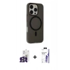 MARSİLYAN™- iPhone 16 Pro Max Kılıf Çekirdek Modern Prime - Siyah Bilvis 3X AR HD Cam Ekran Koruyucu + Bilvis Titan Kamera Lens - GS