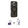 MARSİLYAN™- iPhone 16 Pro Max Kılıf Çekirdek Modern Prime - Siyah Bilvis 3X AR HD Cam Ekran Koruyucu + Bilvis Titan Kamera Lens - SH