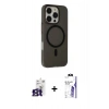 MARSİLYAN™- iPhone 16 Pro Max Kılıf Çekirdek Modern Prime - Siyah Bilvis 3X AR HD Cam Ekran Koruyucu + Bilvis Titan Kamera Lens - TMGI