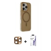 MARSİLYAN™- iPhone 16 Pro Max Kılıf Çekirdek Modern Prime - Siyah Bilvis 3X AR HD Cam Ekran Koruyucu + Pers Alüminyum Kamera Lens - CLTM