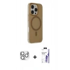 MARSİLYAN™- iPhone 16 Pro Max Kılıf Çekirdek Modern Prime - Siyah Bilvis 3X AR HD Cam Ekran Koruyucu + Pers Alüminyum Kamera Lens - GS