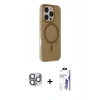 MARSİLYAN™- iPhone 16 Pro Max Kılıf Çekirdek Modern Prime - Siyah Bilvis 3X AR HD Cam Ekran Koruyucu + Pers Alüminyum Kamera Lens - GI