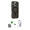 MARSİLYAN™- iPhone 16 Pro Max Kılıf Çekirdek Modern Prime - Siyah Bilvis 3X AR HD Cam Ekran Koruyucu + Raze Metal Kamera Lens - SH