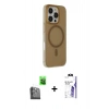 MARSİLYAN™- iPhone 16 Pro Max Kılıf Çekirdek Modern Prime - Siyah Bilvis 3X AR HD Cam Ekran Koruyucu + Raze Metal Kamera Lens - SH