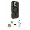 MARSİLYAN™- iPhone 16 Pro Max Kılıf Çekirdek Modern Prime - Siyah Bilvis 3X AR HD Cam Ekran Koruyucu + Raze Metal Kamera Lens - CLTM