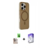 MARSİLYAN™- iPhone 16 Pro Max Kılıf Çekirdek Modern Prime - Siyah Bilvis 5in1 3D Magic Cam Ekran Koruyucu + Raze Metal Kamera Lens - NLGY