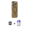 MARSİLYAN™- iPhone 16 Pro Max Kılıf Çekirdek Modern Prime - Siyah Bilvis 5in1 3D Magic Cam Ekran Koruyucu + PVD Metal Kamera Lens - SH