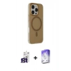 MARSİLYAN™- iPhone 16 Pro Max Kılıf Çekirdek Modern Prime - Siyah Bilvis 5in1 3D Magic Cam Ekran Koruyucu + Titanyum Gri Bilvis Titan Kamera Lens