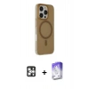 MARSİLYAN™- iPhone 16 Pro Max Kılıf Çekirdek Modern Prime - Siyah Bilvis 5in1 3D Magic Cam Ekran Koruyucu + PVD Metal Kamera Lens - GS