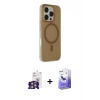 MARSİLYAN™- iPhone 16 Pro Max Kılıf Çekirdek Modern Prime - Siyah Bilvis 5in1 5D Magic Hayalet Cam Ekran Koruyucu + Bilvis Titan Kamera Lens - GS