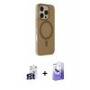 MARSİLYAN™- iPhone 16 Pro Max Kılıf Çekirdek Modern Prime - Siyah Bilvis 5in1 5D Magic Hayalet Cam Ekran Koruyucu + Bilvis Titan Kamera Lens - TMGI
