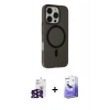 MARSİLYAN™- iPhone 16 Pro Max Kılıf Çekirdek Modern Prime - Siyah Bilvis 5in1 5D Magic Hayalet Cam Ekran Koruyucu + Siyah Bilvis Titan Kamera Lens