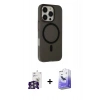 MARSİLYAN™- iPhone 16 Pro Max Kılıf Çekirdek Modern Prime - Siyah Bilvis 5in1 5D Magic Hayalet Cam Ekran Koruyucu + Bilvis Titan Kamera Lens - GS
