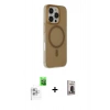 MARSİLYAN™- iPhone 16 Pro Max Kılıf Çekirdek Modern Prime - Siyah Bilvis Hayalet Cam Ekran Koruyucu + Raze Metal Kamera Lens - BZ