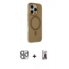 MARSİLYAN™- iPhone 16 Pro Max Kılıf Çekirdek Modern Prime - Siyah Bilvis Hayalet Cam Ekran Koruyucu + Pers Alüminyum Kamera Lens - GI