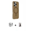 MARSİLYAN™- iPhone 16 Pro Max Kılıf Çekirdek Modern Prime - Siyah Bilvis Hayalet Cam Ekran Koruyucu + Pers Alüminyum Kamera Lens - GS