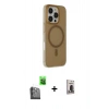 MARSİLYAN™- iPhone 16 Pro Max Kılıf Çekirdek Modern Prime - Siyah Bilvis Hayalet Cam Ekran Koruyucu + Raze Metal Kamera Lens - SH
