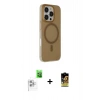 MARSİLYAN™- iPhone 16 Pro Max Kılıf Çekirdek Modern Prime - Siyah Buffer Cam Ekran Koruyucu + Raze Metal Kamera Lens - BZ