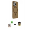 MARSİLYAN™- iPhone 16 Pro Max Kılıf Çekirdek Modern Prime - Siyah Buffer Cam Ekran Koruyucu + Raze Metal Kamera Lens - NLGY