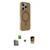 MARSİLYAN™- iPhone 16 Pro Max Kılıf Çekirdek Modern Prime - Siyah Buffer Cam Ekran Koruyucu + Raze Metal Kamera Lens - SH