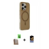 MARSİLYAN™- iPhone 16 Pro Max Kılıf Çekirdek Modern Prime - Siyah Buffer Hayalet Cam Ekran Koruyucu + Raze Metal Kamera Lens - CLTM